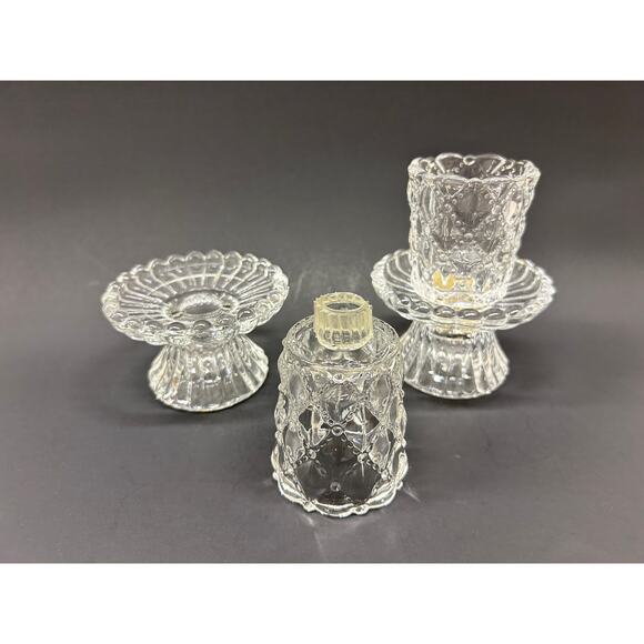 PartyLite Crystal Candle Holder Pair, Retired VTG Votive, Tealight or Tapers. - Picture 2 of 7